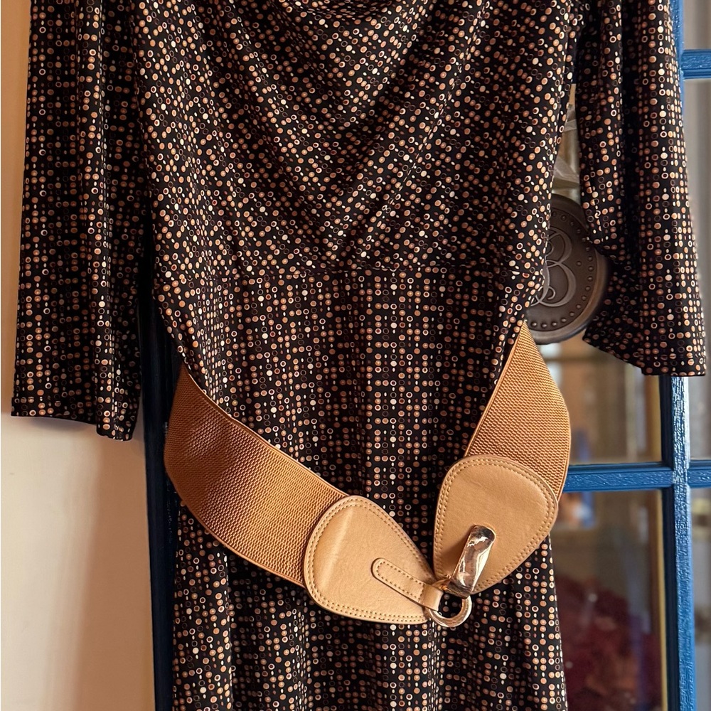 Annalee + Hope Black and Tan Midi Dress